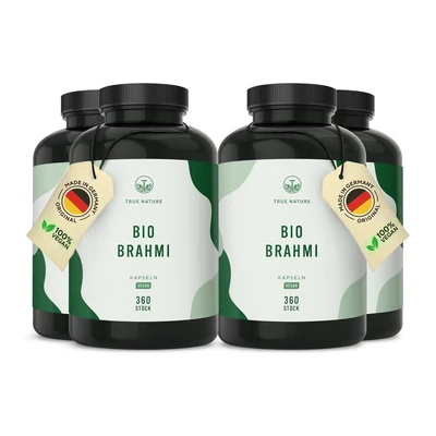 Abbildung von Bio Brahmi Kapseln Gedächtniskraut mit Bacosiden Vegan 1440 St