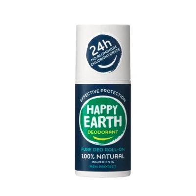 Abbildung von Happy Earth Deodorant Für Damen und Herren Deo Roller 100% Natürliche Inhaltsstoffe &amp; Vegan Lemon Sandalwood 75 ML