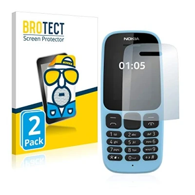 Abbildung von BROTECT Entspiegelungs Schutzfolie für Nokia 105 2019 (2 Stück) Matte Displayschutz Folie, Anti Reflex, Fingerprint