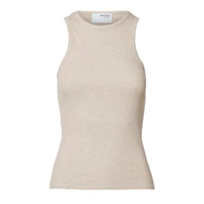 Abbildung von Selected Femme Slfanna Oneck TANK Top, Damen, Größe: 42, Oatmeal