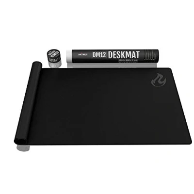 Abbildung von NITRO CONCEPTS DM12 Gaming Mauspad XXL 1200x600 Millimeter Fransen Freie Ränder Microfaser Großes Non Slip Mousepad Schwarz
