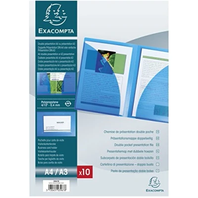 Abbildung von Exacompta Präsentationsmappe A4 doppelseitig PP 400my glasklar