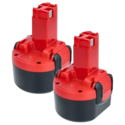 Abbildung von vhbw 2X Akku Ersatz für Bosch 2 607 335 461, 453, 469, 373 Werkzeug (1500 mAh, NiMH, 9,6 V)