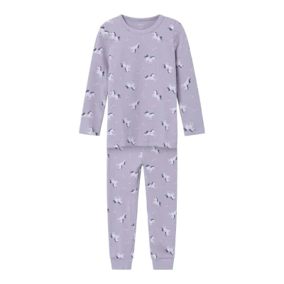 Abbildung von Name it Nmfnightset Unicorn Nachtwäsche Set für Kinder, Größe: 122/128, Lavender aura