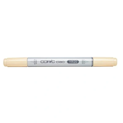 Abbildung von COPIC Ciao Marker Typ YR 20, Yellowish Shade, vielseitiger Layoutmarker, mit einer mittelbreiten und Brush Spitze