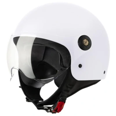 Abbildung von VINZ Duoro Roller Helm Jet Mopedhelm Herren und Damen in Gr. XS XXL Jethelm mit Visier ECE 22.06 Zertifiziert Motorradhelm Erhältlich Weiß