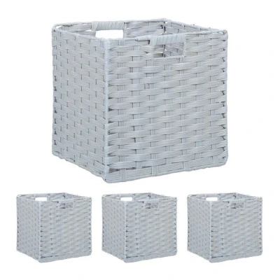 Abbildung von relaxdays Regalkorb Aufbewahrungskorb im 4er Set (4er Set), Grau
