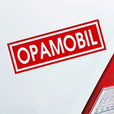 Abbildung von Hellweg Druckerei Opamobil Oma Opa Enkel Familie Liebe Auto Aufkleber Sticker Heckscheibenaufkleber