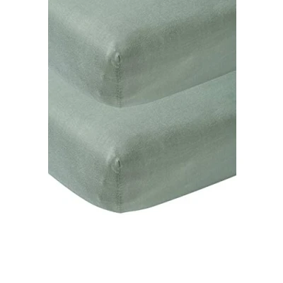 Abbildung von Meyco Baby Spannbettlaken Kinderbett Uni Stone Green 70x140cm 2er Pack