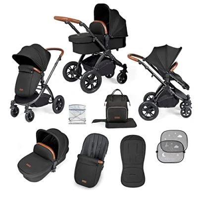 Abbildung von Ickle Bubba Stomp Luxe 2 in 1 Plus Kinderwagen (Schwarz/Midnight/Tan)