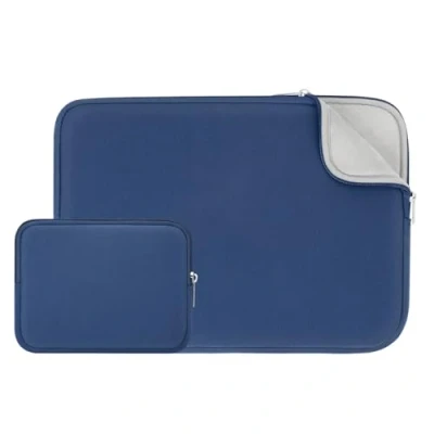 Abbildung von RAINYEAR 14 Zoll Laptop Hülle Laptophülle Laptoptasche Gepolsterte Weiche Futter Schutzhülle mit Zubehör Tasche Kompatibel für Notebook Tablet Ultrabook Chromebook(Marineblau,Aktualisierte Version)
