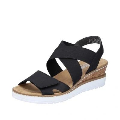 Abbildung von Rieker Keilsandalette black, Damen, Größe: 40, Black Schuhe