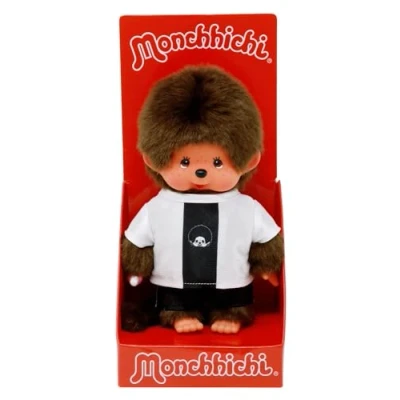 Abbildung von Monchhichi Plüschfigur Junge im Fußball Trikot 20 cm Puppe EM Edition