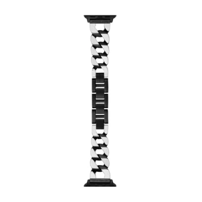 Abbildung von Michael Kors Damenband Apple Watch 38 mm 40 41 42 44 45 Edelstahl zweifarbig, MKS8073E