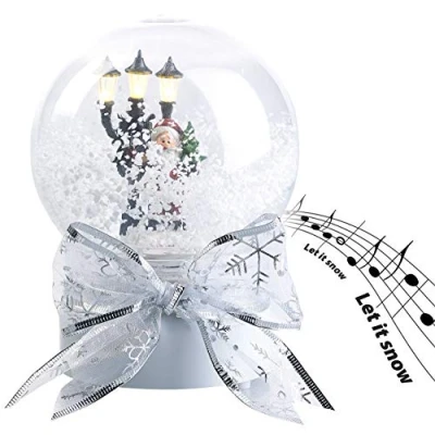 Abbildung von infactory Schneekugeln: Schneekugel mit singendem Weihnachtsmann, berührungsaktiv, LED Laterne (Schneekugel Musik und Licht, Weihnachten Musik, elektrischem Schneegestöber)
