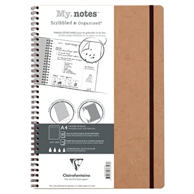 Abbildung von Clairefontaine 78343C Age Bag My.Notes Spiralbuch mit abtrennbaren Rändern, 21x29,7cm, 60 Blatt 90g DOT Braun, 1 Stück