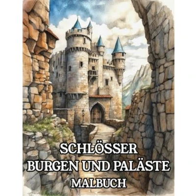 Abbildung von Schlösser, Burgen und Paläste Malbuch: Ausmalbuch für Erwachsene Jugendliche mit Häuser Architektur vergangener Epochen zum Entspannen Stressabbau