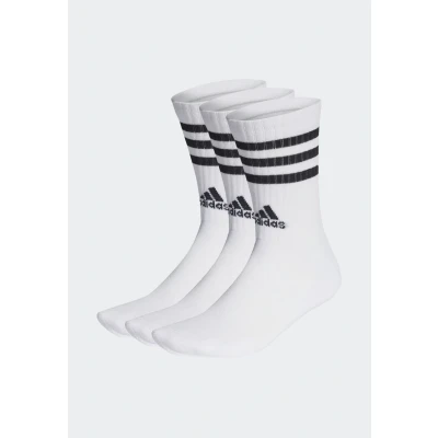 Abbildung von adidas Unisex 3 Stripes Cushioned Crew Socks Pairs, White / Black, 6.5 8