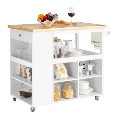 Abbildung von SoBuy Küchenwagen FKW97, Kücheninsel Küchenschrank Sideboard auf Rollen