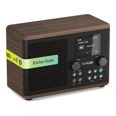 Abbildung von Pure Classic H4 Digitales Küchenradio (DAB+/FM, Bluetooth, USB, AUX, Küchentimer, Wecker), Coffee Black/Walnut