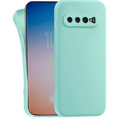 Abbildung von MyGadget Hülle kompatibel mit Samsung Galaxy S10 robuste Handyhülle TPU Case Slim Silikonhülle Back Cover Kratzfest Schutzhülle Matt Mint