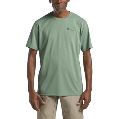 Abbildung von Jack Wolfskin Delgami S/S Sport Tshirt, Herren, Größe: Large, Eucalyptus