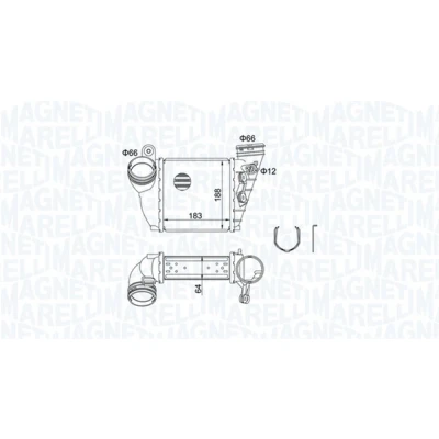 Abbildung von MAGNETI MARELLI 351319204870 Ladeluftkühler VOLKSWAGEN: Golf 4 Schrägheck, Variant, Bora SEAT: Leon I Schrägheck