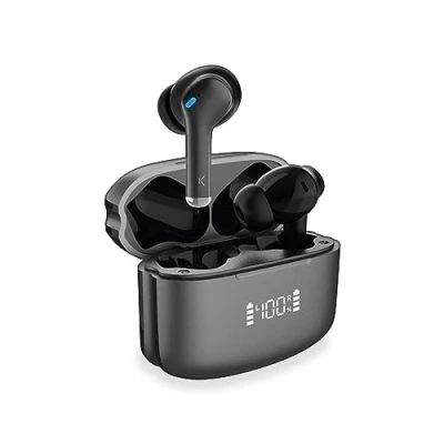 Abbildung von KSIX Noise Cancel 3 kabellose Bluetooth Kopfhörer mit aktiver Geräuschunterdrückung ANC + ENC, HD Anrufe, Transparenzmodus, LED Panel, True Wireless Stereo, Sprachassistenten, 18 Stunden Laufzeit