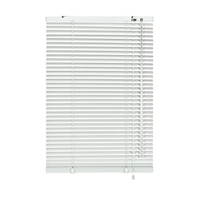 Abbildung von GARDINIA Alu Jalousie, Sichtschutz, Lichtschutz, Blendschutz, Wand und Deckenmontage, Aluminium Weiß, 80 x 240 cm (BxH)