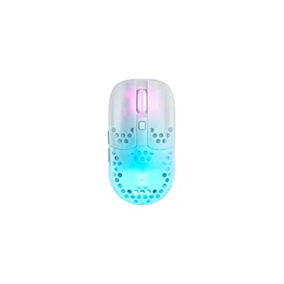 Abbildung von Xtrfy MZ1 Wireless, Ultraleichte Kabellose Gaming Maus, 2,4 GHz Funk, Einzigartige Form für Optimales Zielen, RGB Beleuchtung, Wiederaufladbar, Weiß