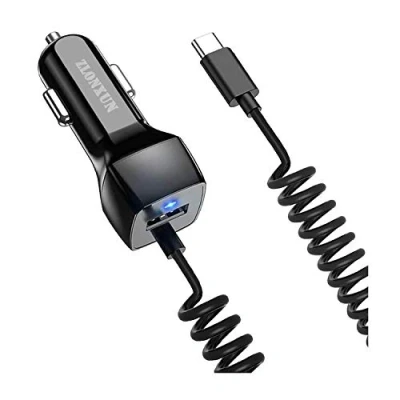 Abbildung von Kfz/Auto Ladegerät/Netzteil Ladekabel mit USB C Kabel Compatible with Xiaomi Redmi Note 13/12/11/11S/9/9 Pro/10 Pro, Mi 10 11 11T 10T Lite 12/13C,Google Pixel 8/7a/7 Pro/8 Pro