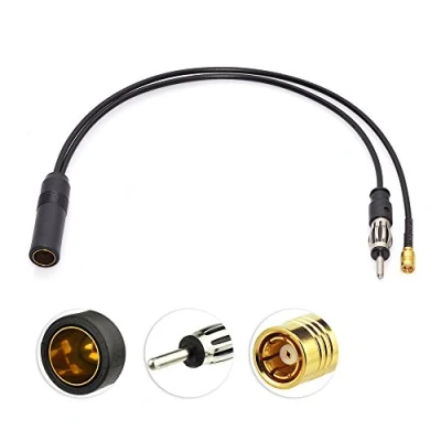 Abbildung von Eightwood Antenneadapter SMB Kabel auf Din Buchse Stecker(2din) Splitter RG174 30cm für AM/FM DAB Autoradio MEHRWEG