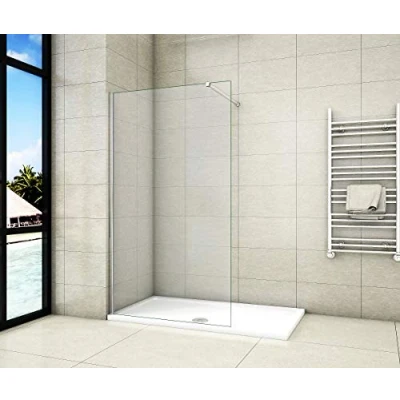Abbildung von Aica Sanitär Duschwand Walk In Dusche 90cm Duschabtrennung 8mm NANO Glas Duschtrennwand 200cm Höhe