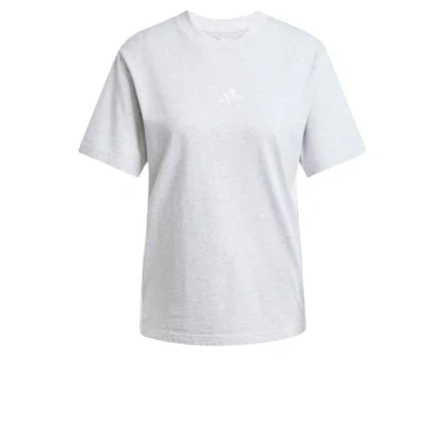 Abbildung von adidas Damen Essentials 3 Stripes Cotton T Shirt, Light Grey Heather/White, XS