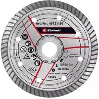 Abbildung von Original Einhell DIA Trennscheibe dünn 115 x 1,4 mm (Winkelschleifer Zubehör, Ø mm, M14 Bohrung, max. 13.300 min 1, extra für wenig Materialverlust)