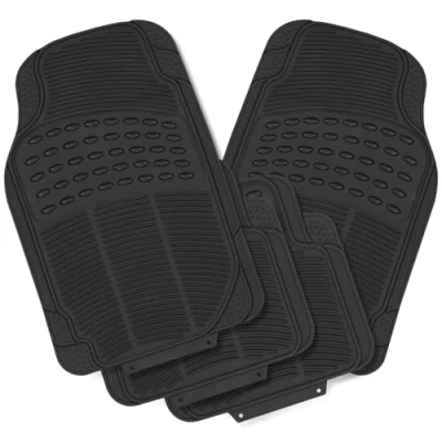 Abbildung von WOLTU Universal Auto Fußmatten Gummimatten Gummi Matten Set Schwarz 7145