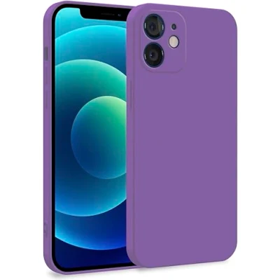 Abbildung von MyGadget Hülle für iPhone 12 Zweilagige Handyhülle mit Kameraschutz Cover Innenfutter &amp; Silikon außen Lila