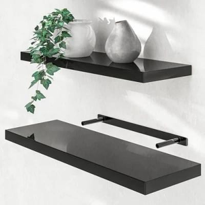 Abbildung von Casaria Wandboard, mit Halterung 50 110cm Schwebend 15kg Tragkraft Küche Wohnzimmer Büro