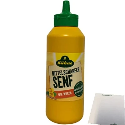 Abbildung von Kühne Senf mittelscharf fein würzig Squeeze (250g Flasche) + usy Block