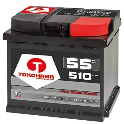 Abbildung von Tokohama Autobatterie 12V 55AH 510A/EN ersetzt 50Ah 52Ah 53Ah 54Ah 44Ah 45Ah