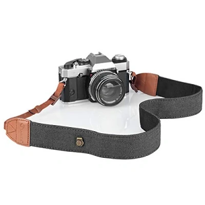 Abbildung von TARION Kamera Schultergurt Kameragurt Tragegurt Bohemian Nackengurt Band Hals Camera Neck Strap für Canon Fuji Nikon Olympus Panasonic Pentax Sony (Schwarz(Denim))