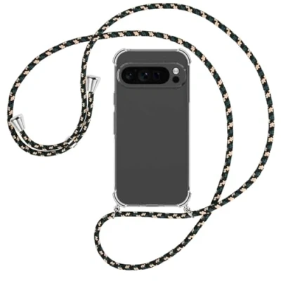 Abbildung von mtb more energy® Handykette kompatibel mit Google Pixel 9 Pro Camouflage/Metallteile: Silber Smartphone Hülle zum Umhängen TPU Case