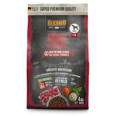 Abbildung von BELCANDO Adult GF Beef [4 kg] getreidefreies Hundefutter Trockenfutter ohne Getreide mit Rind Alleinfuttermittel für ausgewachsene Hunde ab 1 Jahr