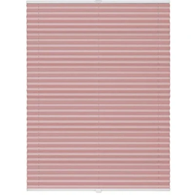 Abbildung von ondeco Plissee ohne Bohren mit Klemmträger, Sonnenschutz für Fenster innen, Jalousien Blickdicht, Faltrollo Sichtschutz Tür Fensterrahmen, Rollo Rosa 85x130 cm