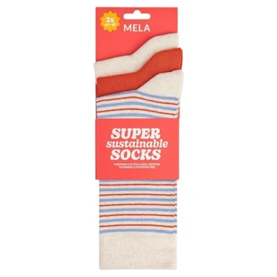 Abbildung von MELA Socken 3er Pack Basic Das Elasthan &quot;Roica&quot; ist abbaubar, ohne Schadstoffe zu hinterlassen