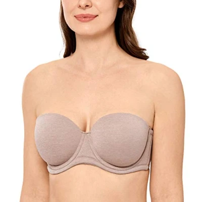 Abbildung von DELIMIRA Damen Trägerloser BH Bügel mit geformte Cups Cameo Heather 90B