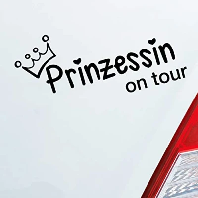 Abbildung von Hellweg Druckerei Prinzessin on Tour Krone Mädels Auto Aufkleber Sticker Heckscheibenaufkleber