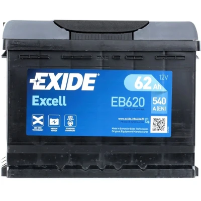 Abbildung von EXIDE EXCELL EB620 Batterie 12V 62Ah 540A B13 VOLKSWAGEN: LT 28 35 I Kastenwagen, Passat B5 GP Variant, Tiguan I, AUDI: TT Coupe, A4 B6 Limousine