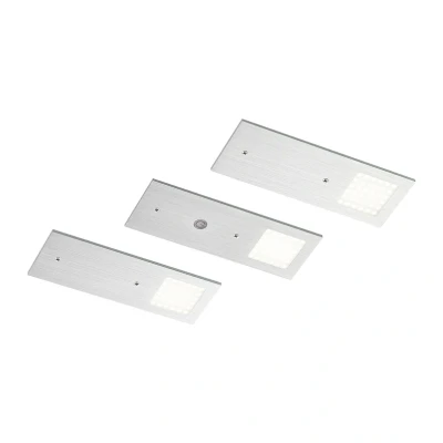 Abbildung von Arcchio Schrankleuchte Nortra, dimmbar, LED Leuchtmittel fest verbaut, universalweiß, Modern, Aluminium, alu, 3 flammig, inkl. Leuchtmittel,dimmbar