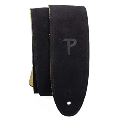 Abbildung von Perri&#039;s Leathers Ltd. Gitarrengurt Einstellbar Schafsfell Polsterung Schwarz Für Akustik /Bass /Elektrogitarren Hergestellt in Kanada (BBS 202)